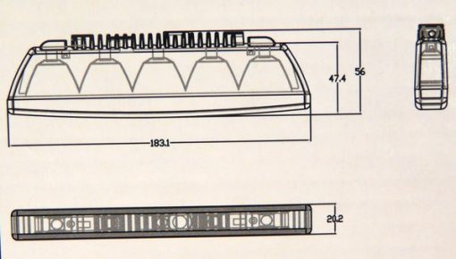 DRL-05 SLIM 5 ledes menetfény