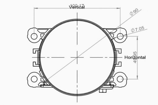 KTC Angel Eye Ködlámpa + Kör Menetfény 90mm átmérőjű 4 csavaros gyári felfogatású