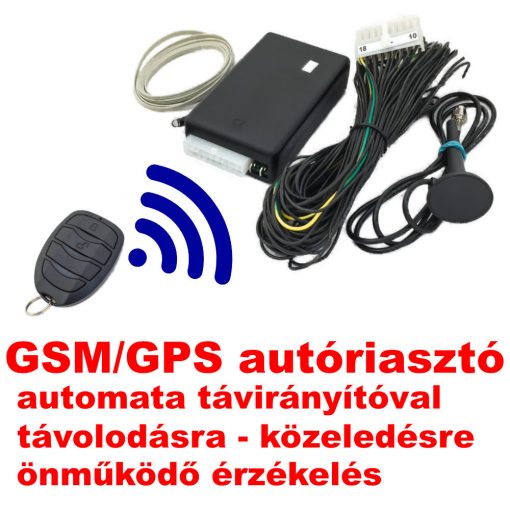 GSM/GPS autóriasztó kulcsnélküli automata távirányítóval